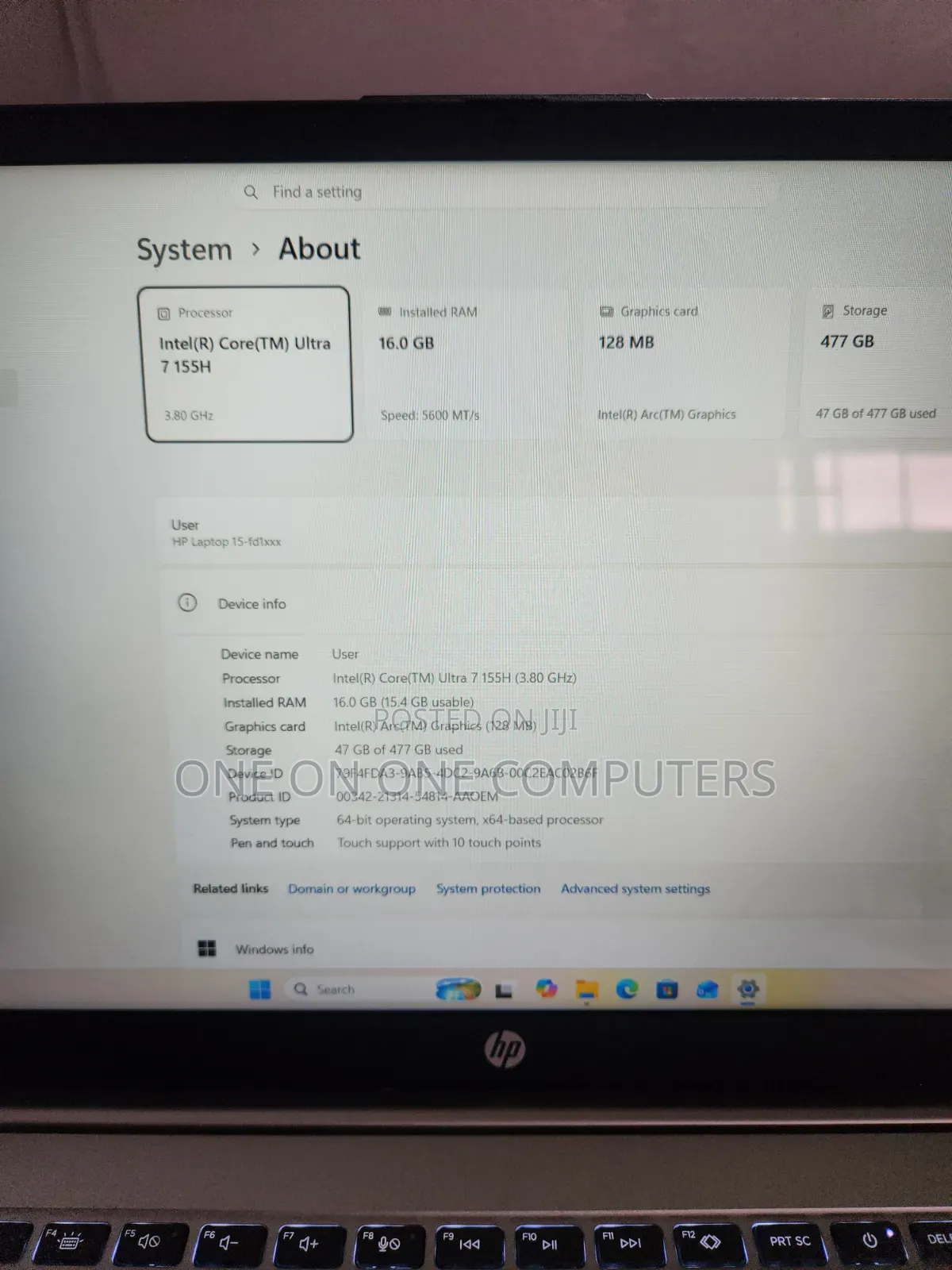 Laptop HP 15-fd1020ns 16GB Intel Core Ultra 7 SSD 512GB