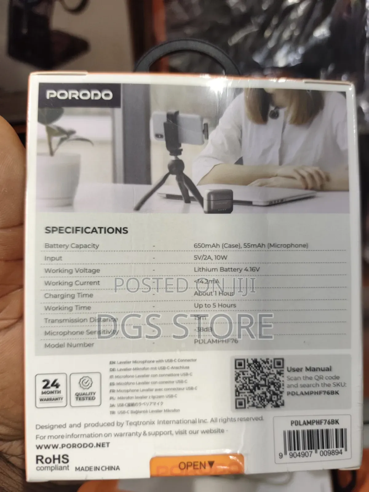 Porodo Movo Lavalier Microphone USB C Connector