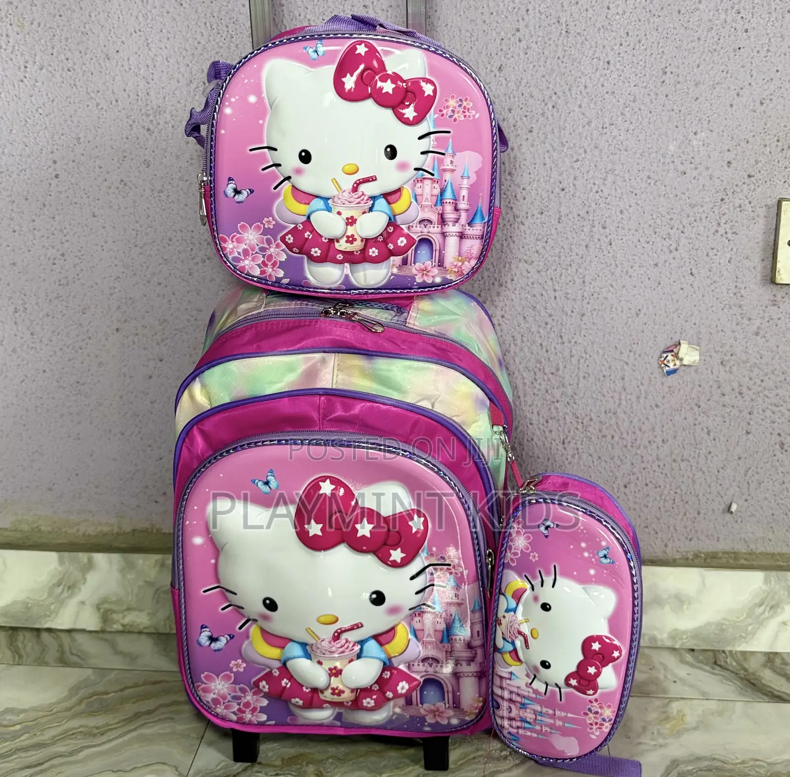 16 Inches Hello Kitty 3 in 1 Detachable Trolley School Bag