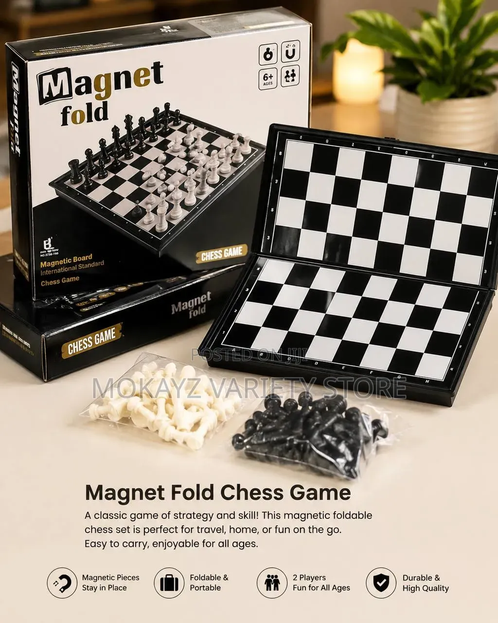 Magnetic Fold Chess Board Game for Kids an Adult