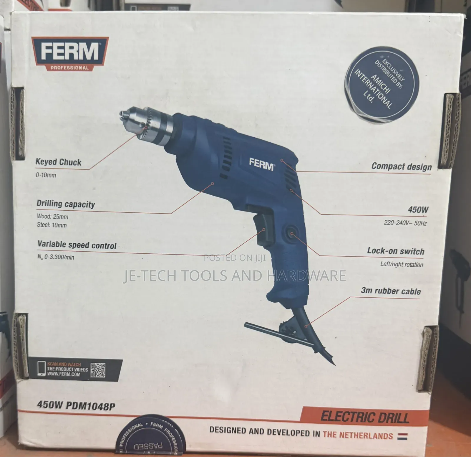 Ferm PDM1048P Professional Corded Electric Drill 450W