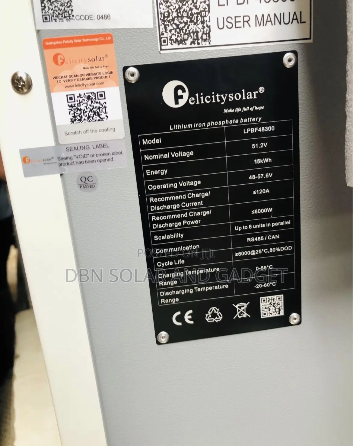 15kwh 51.2v Felicity Solar Lithium Ion Battery Very Good Quality