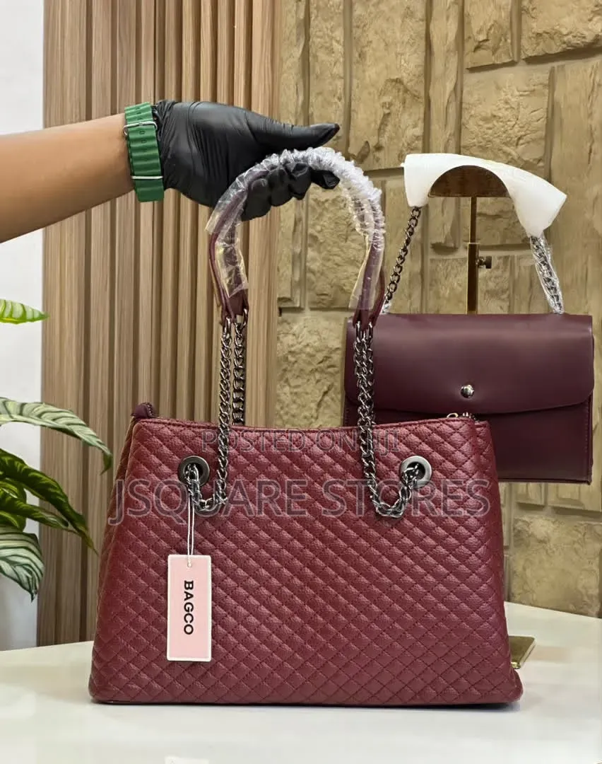 BAGCO Leather Chain~bag 2pcs Set** Top Notch Quality Size: Big