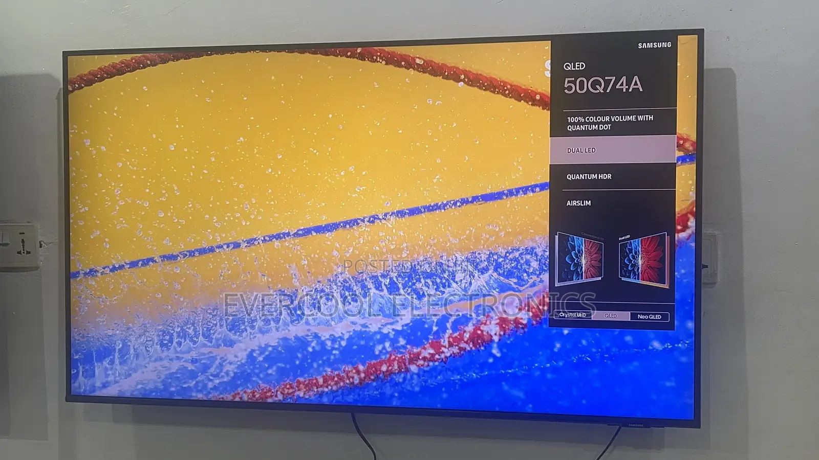 AirSlim 50” SAMSUNG QLED Q74A Smart TV With HDR 10+ Apple AirPlay