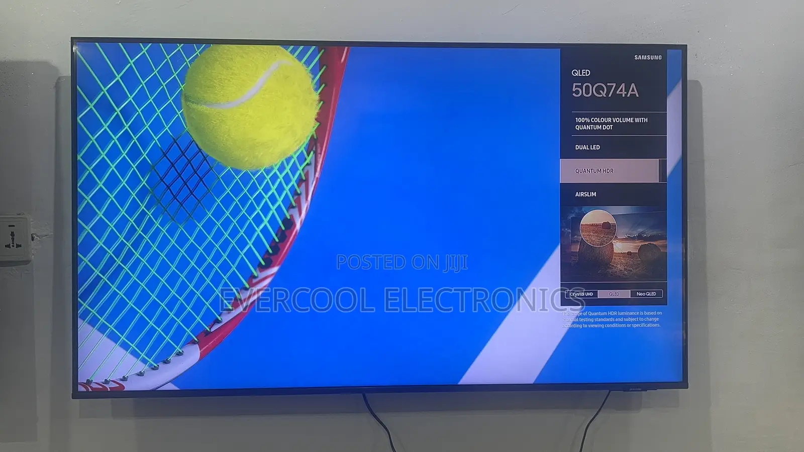 AirSlim 50” SAMSUNG QLED Q74A Smart TV With HDR 10+ Apple AirPlay