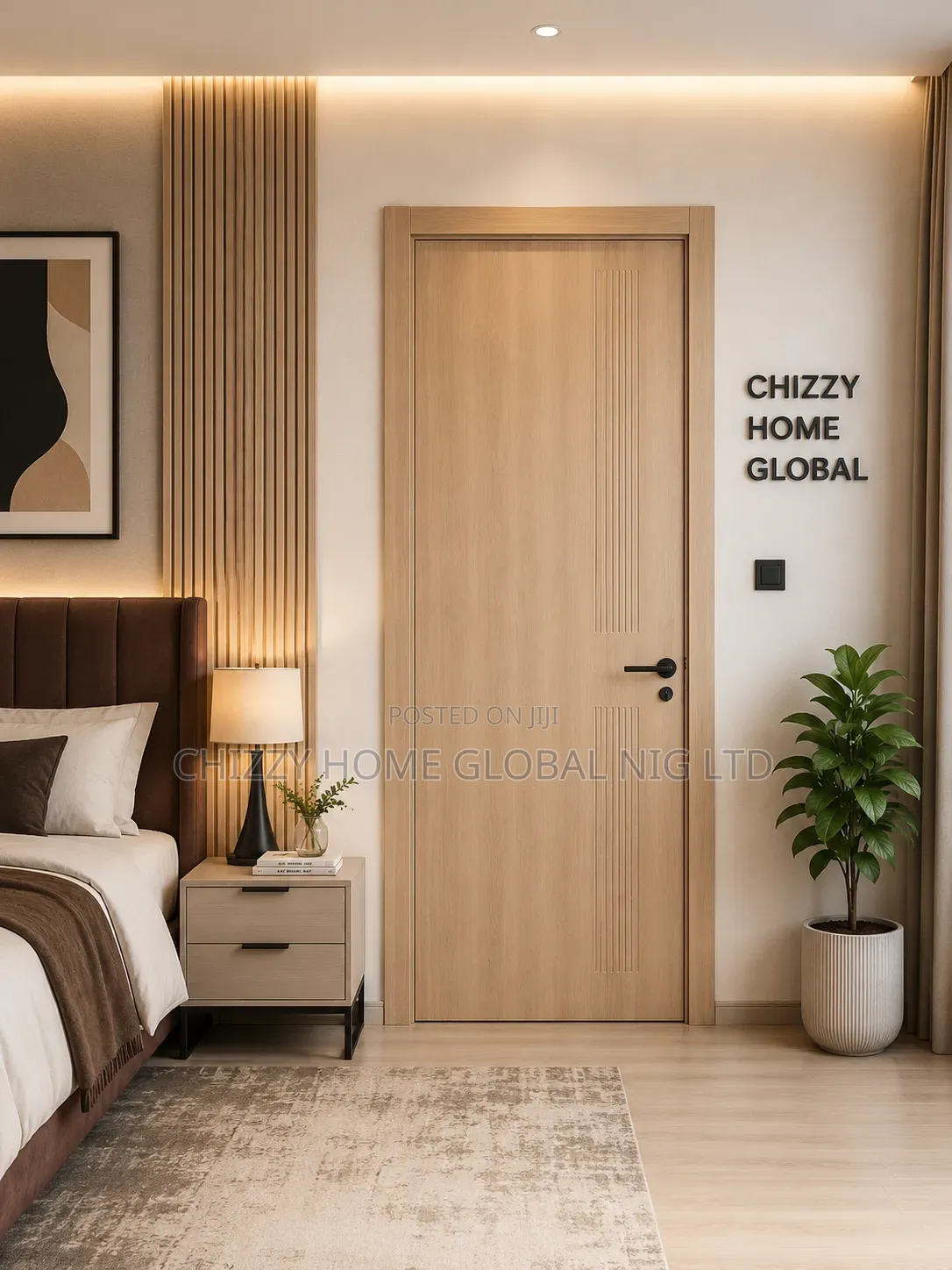 Elegant Imported HDF Wooden Door - 7ft by 3ft