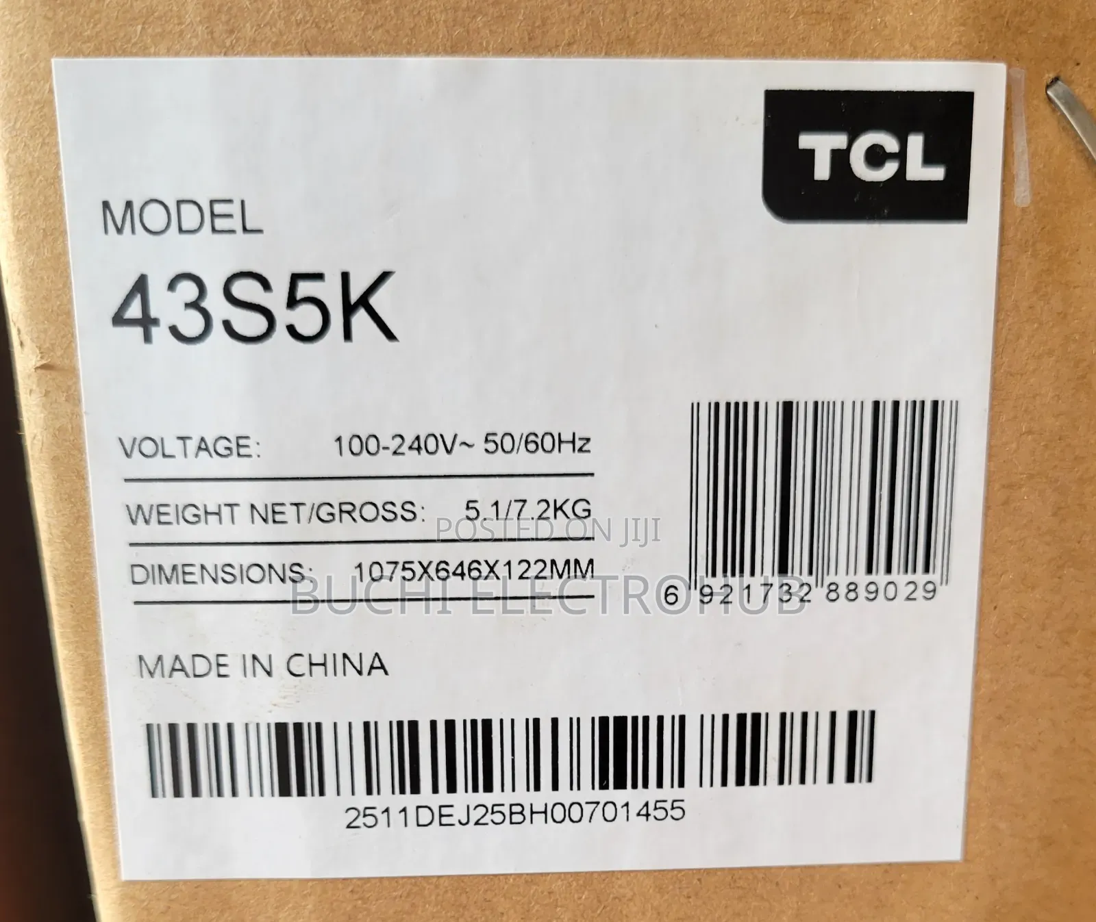 TCL 43′′ Inch Qled Google TV (43s5k)