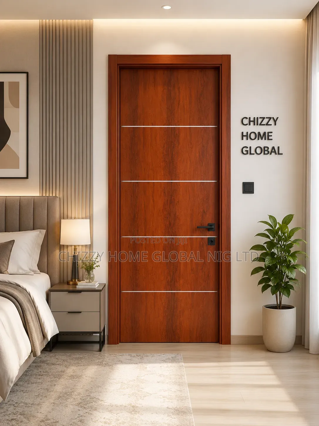 Heavy Gauge Imported HDF Wooden Door - 7ft X 3ft