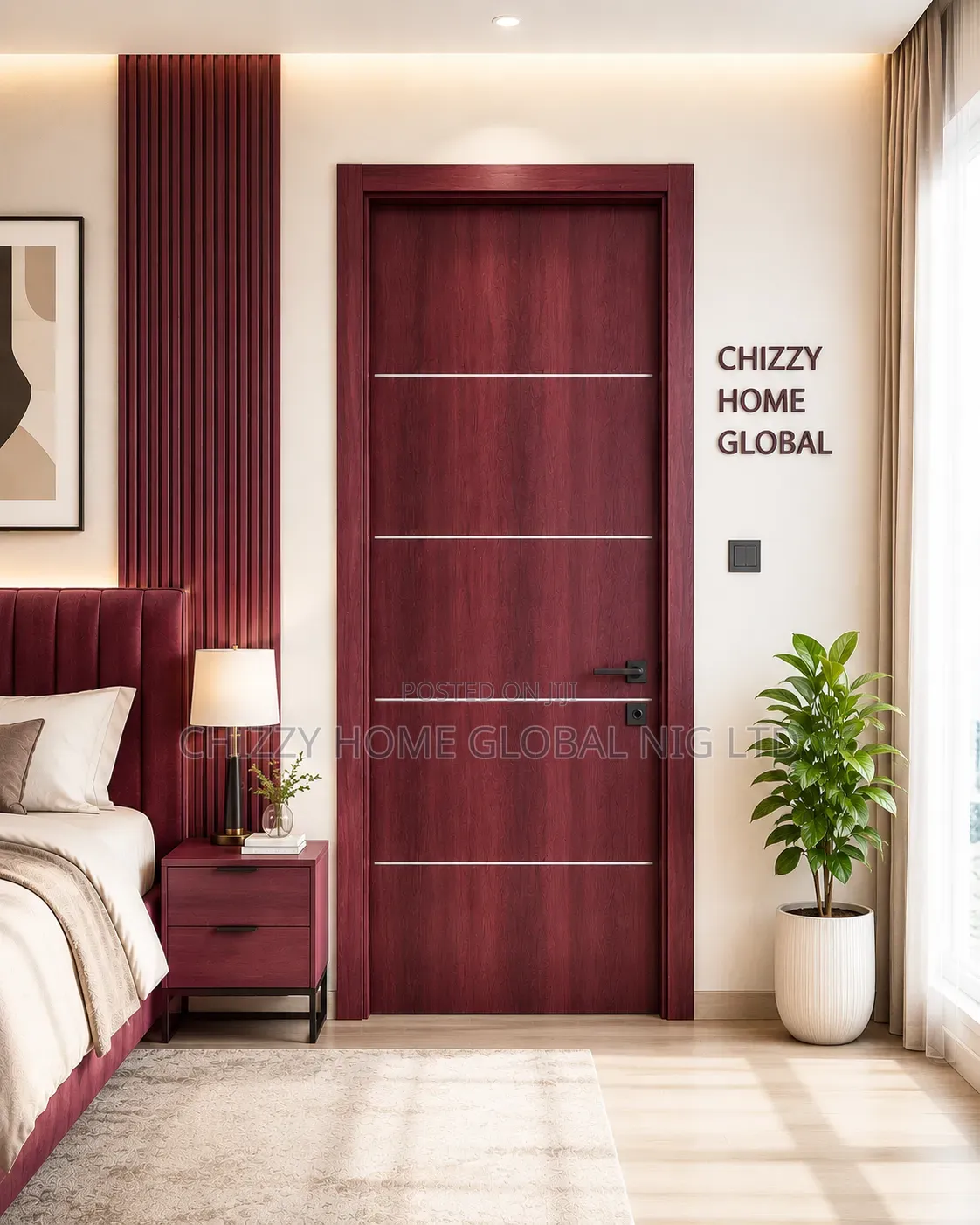 Heavy Gauge Imported HDF Wooden Door - 7ft X 3ft