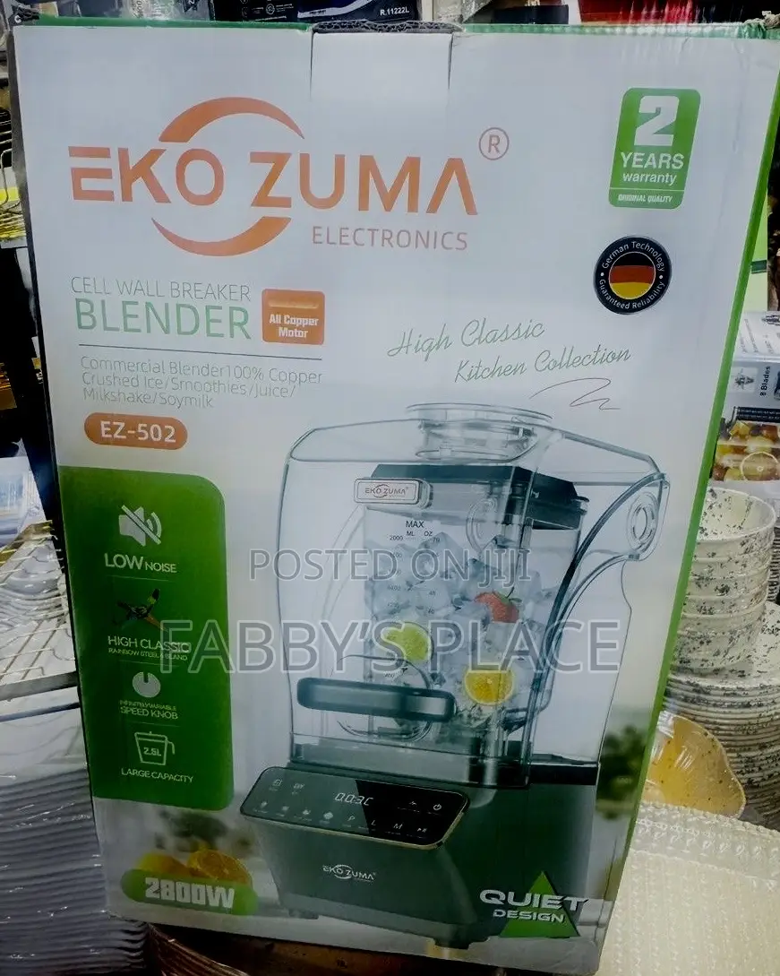 2L Eko Zuma Soundproof Digital Commercial Blender, Smart Heavy Duty