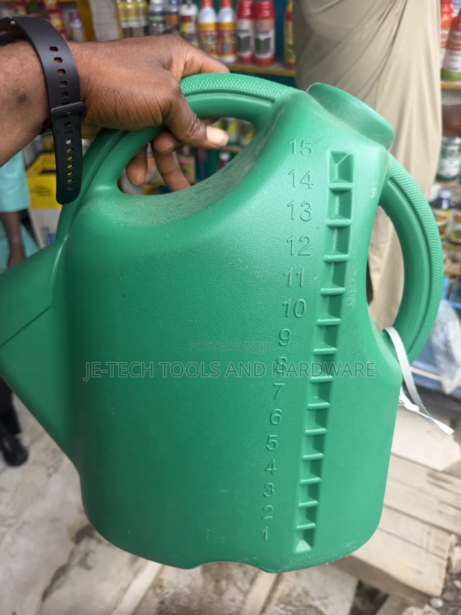 15-Liter Plastic Watering Can Green Color