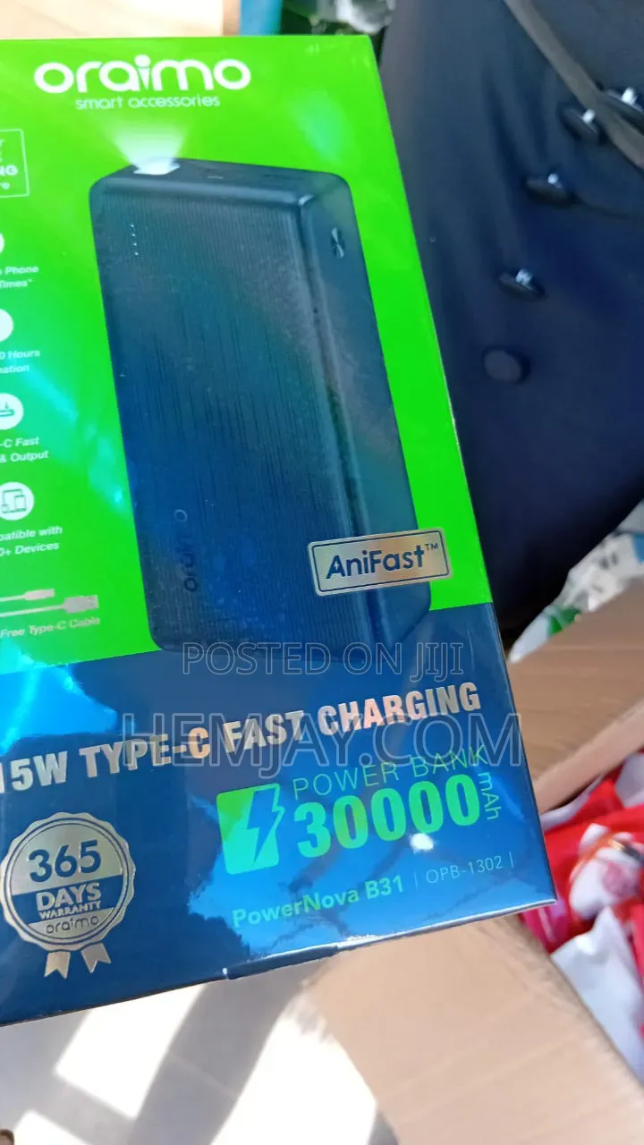 (2in1) 30000mah Oraimo Power Bank and Free Original Charger
