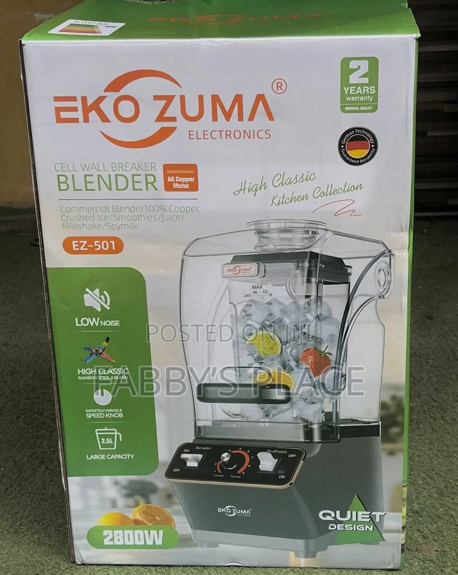 Eko Zuma Ez 501 2.5l Soundproof Commercial Blender, 2800w