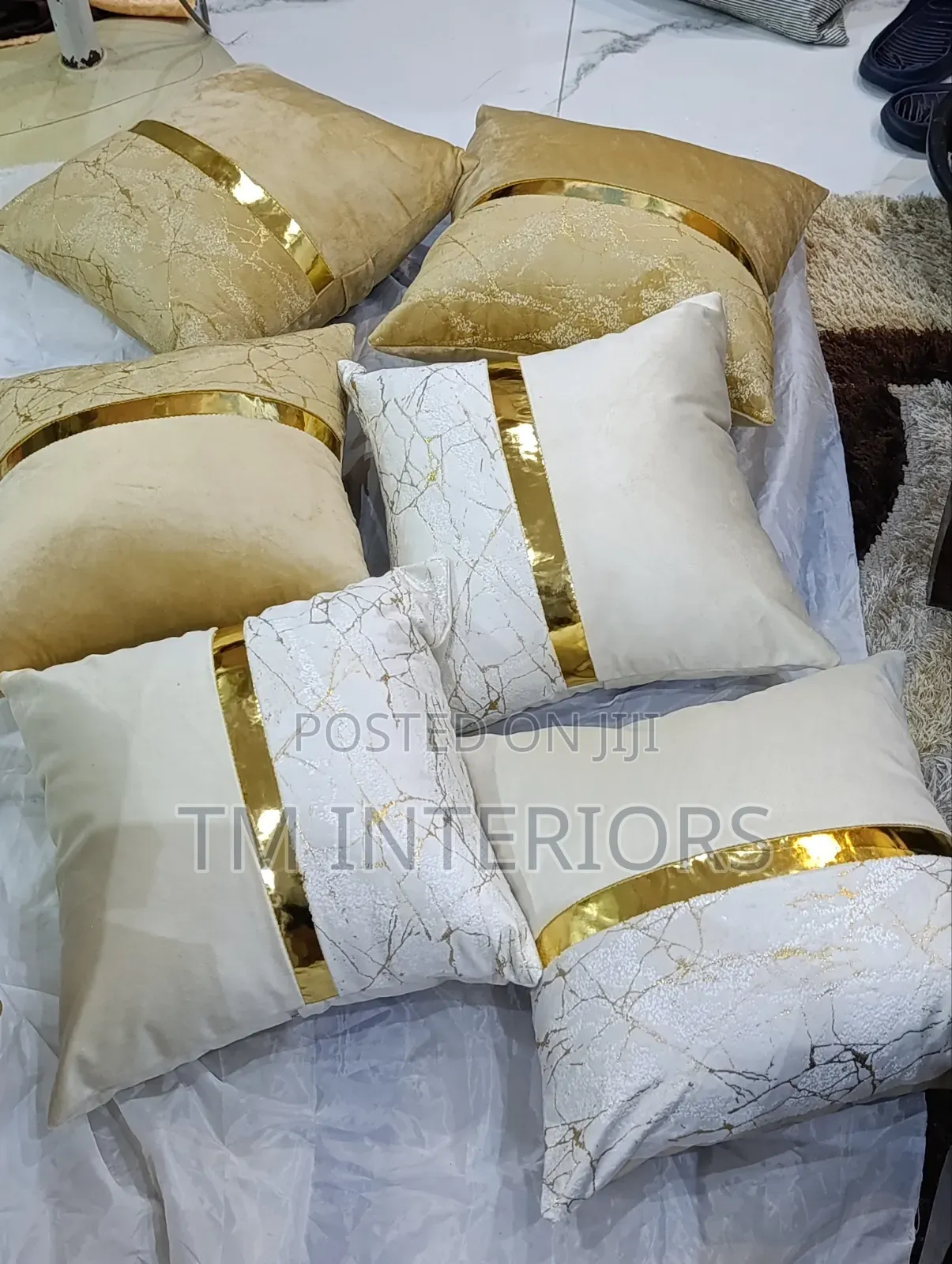 Lovely Gold Rim Throw Pillows
