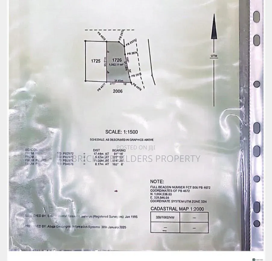 Mabushi 1500sqm Residential Land Near Cash and Carry
