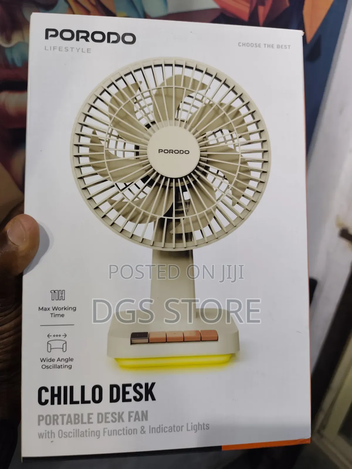Porodo Chillo Desk Portable Desk Fan With Rechargeable Battery