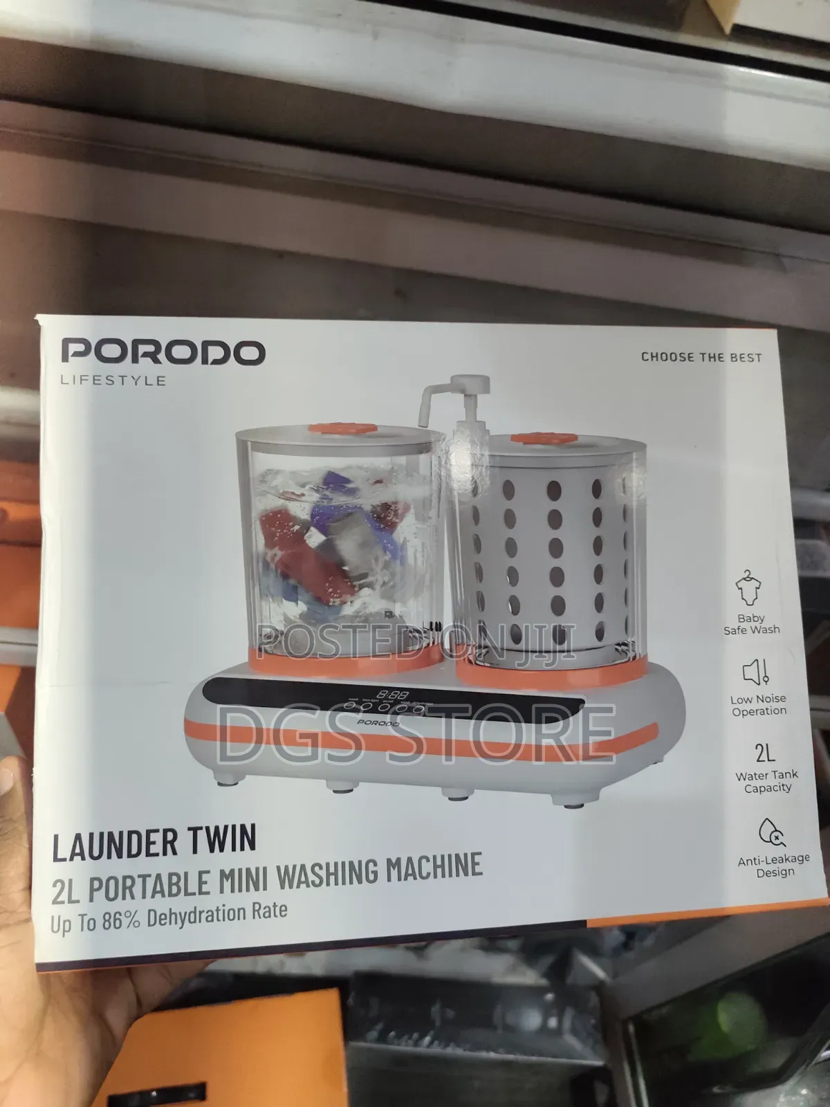 Porodo Launder Twin 2L Portable Mini Washing Machine