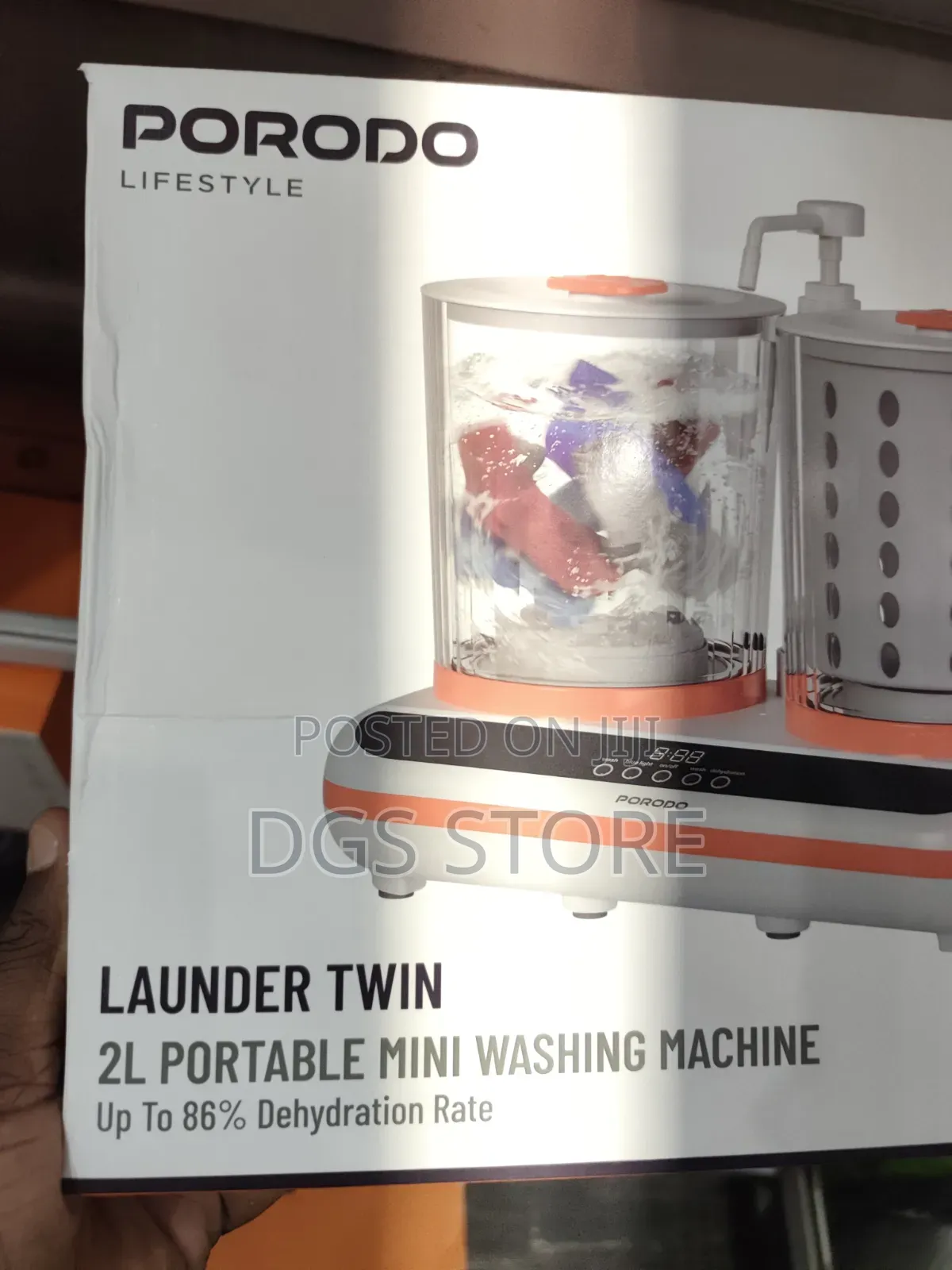 Porodo Launder Twin 2L Portable Mini Washing Machine