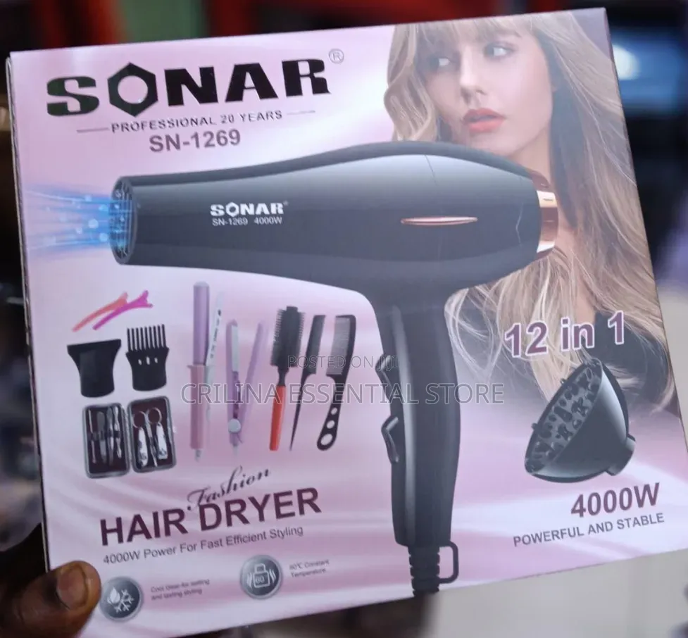 12-in-1 Sonar Professional Hair Dryer 4000watts