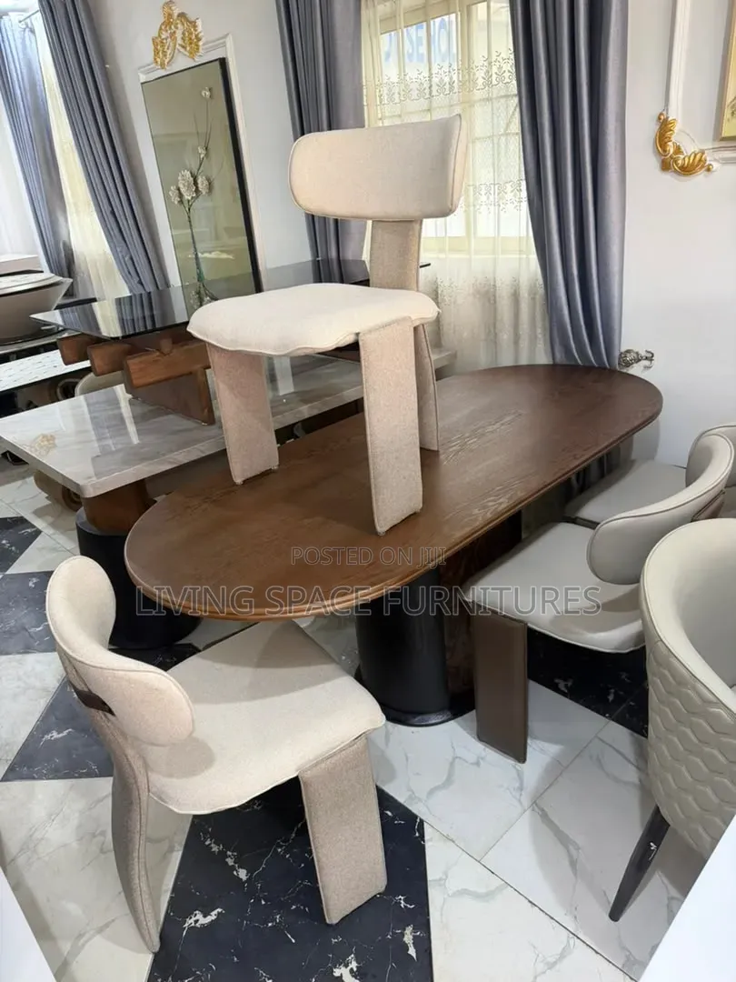 Contemporary Wood Top Dining Set by 6Seaters