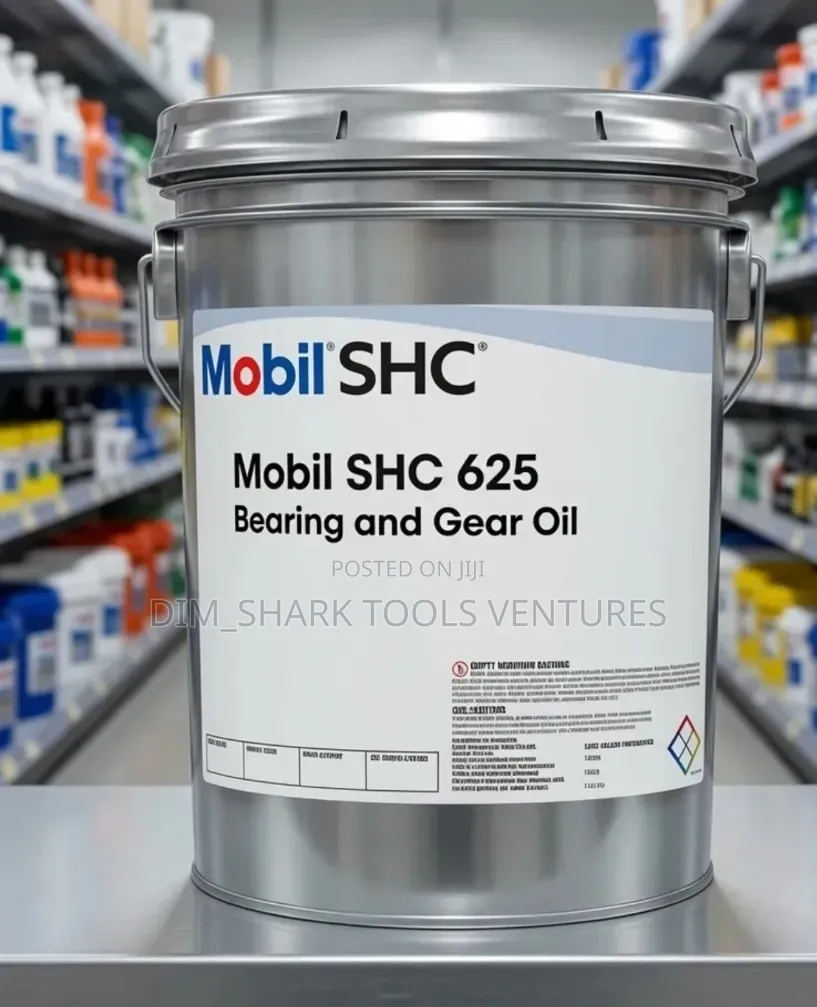 Mobil SHC 625 Bearing and Gear Oil in a Metallic Bucket.