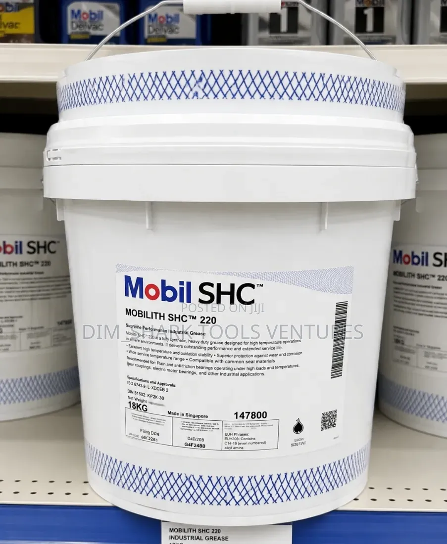 18KG Pail of Mobil Mobilith SHC 220 Synthetic Industrial Grease