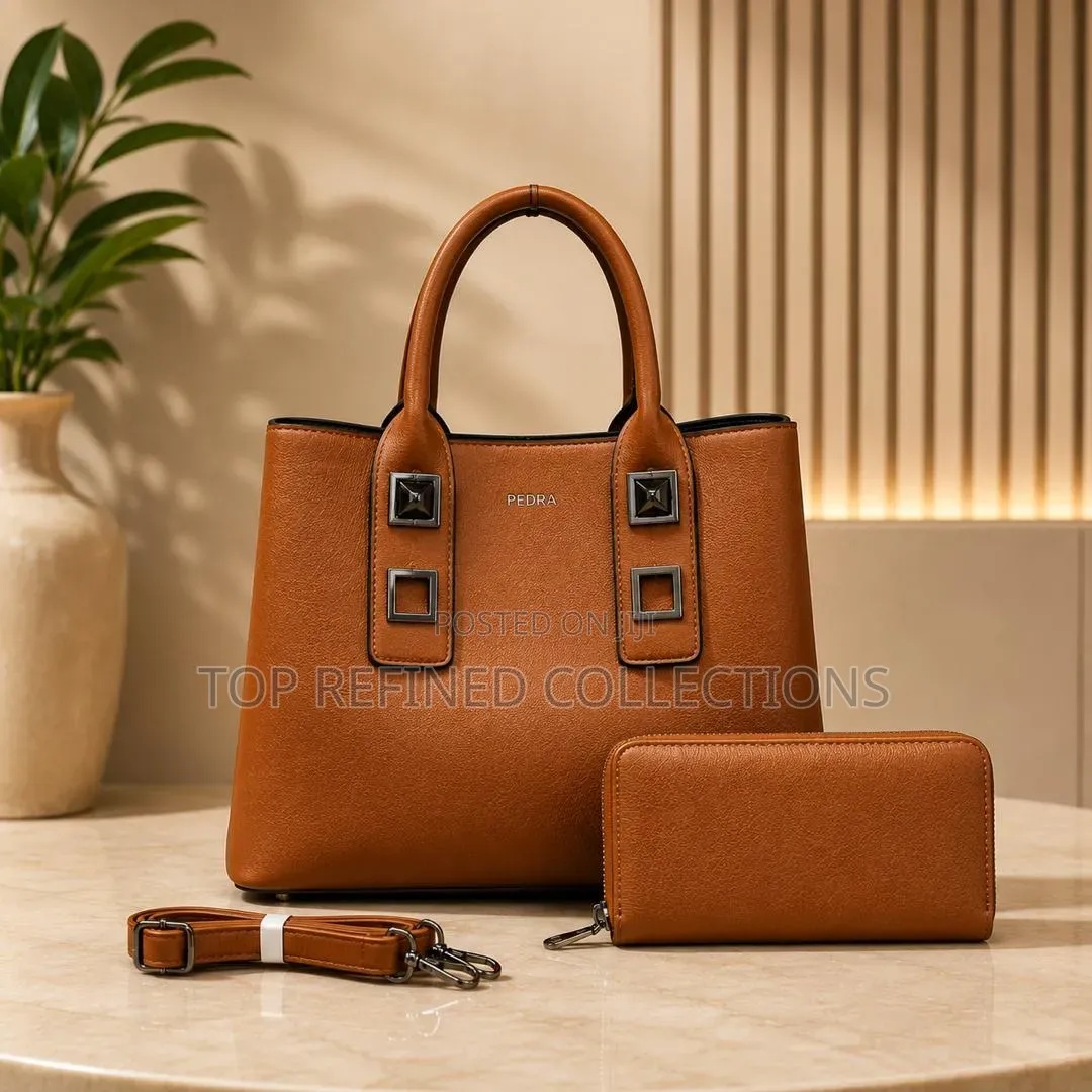 High Quality Leather 2in1 Pedra Designer Women Handbag.