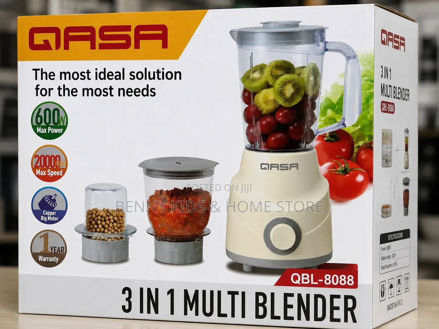 QASA 3-in-1 Multi Blender (Model: QBL-8088)