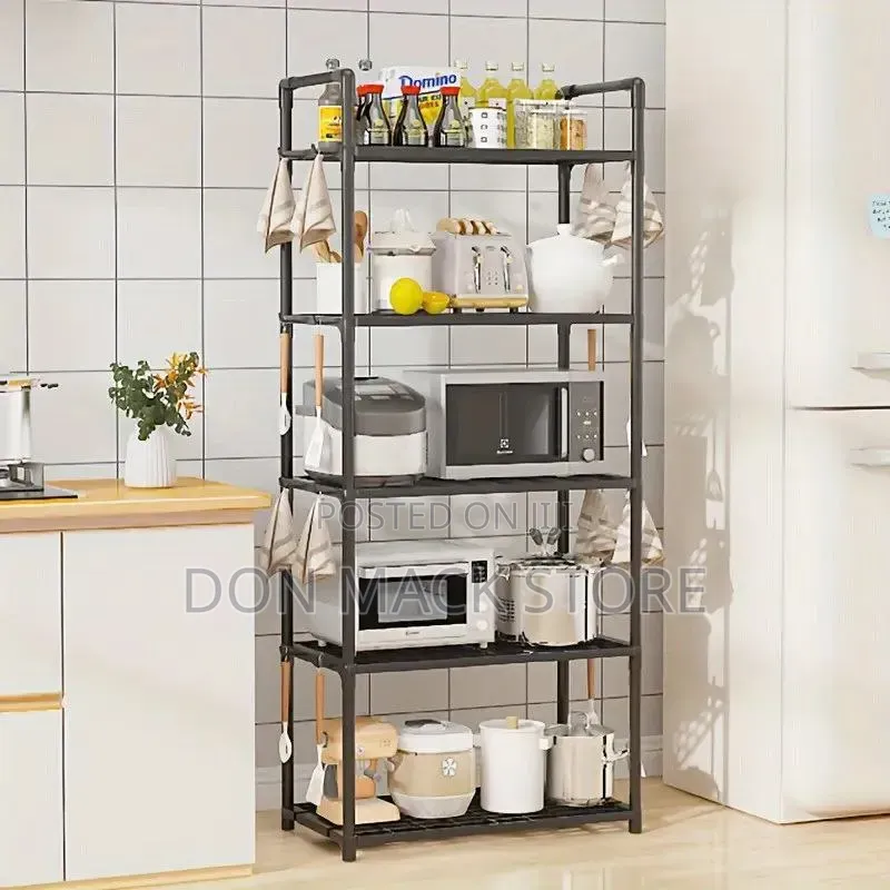 5-Tier Storage Organizer Rack] 5-Tier Plastic Kitchen Storage