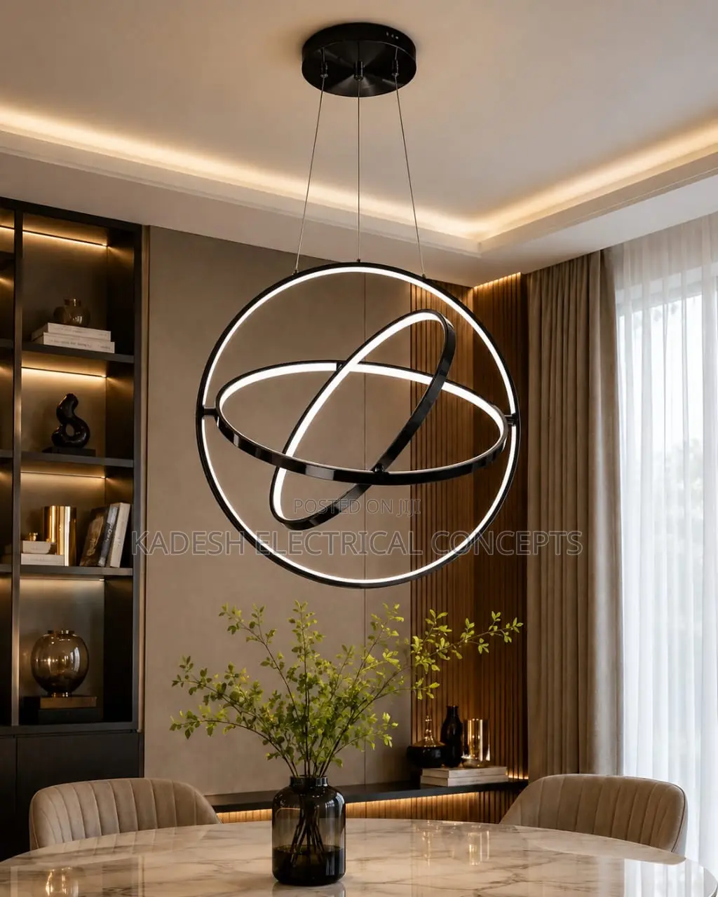 Modern Circle Rings Led Pendant Light Luxury Hanging Lamp Aluminum