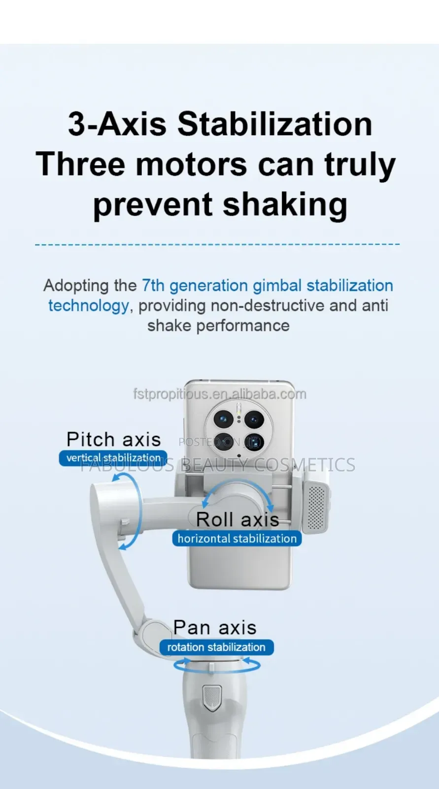 COMITOK L7C Pro, 3-Axis Gimbal Stabilizer for Smartphone