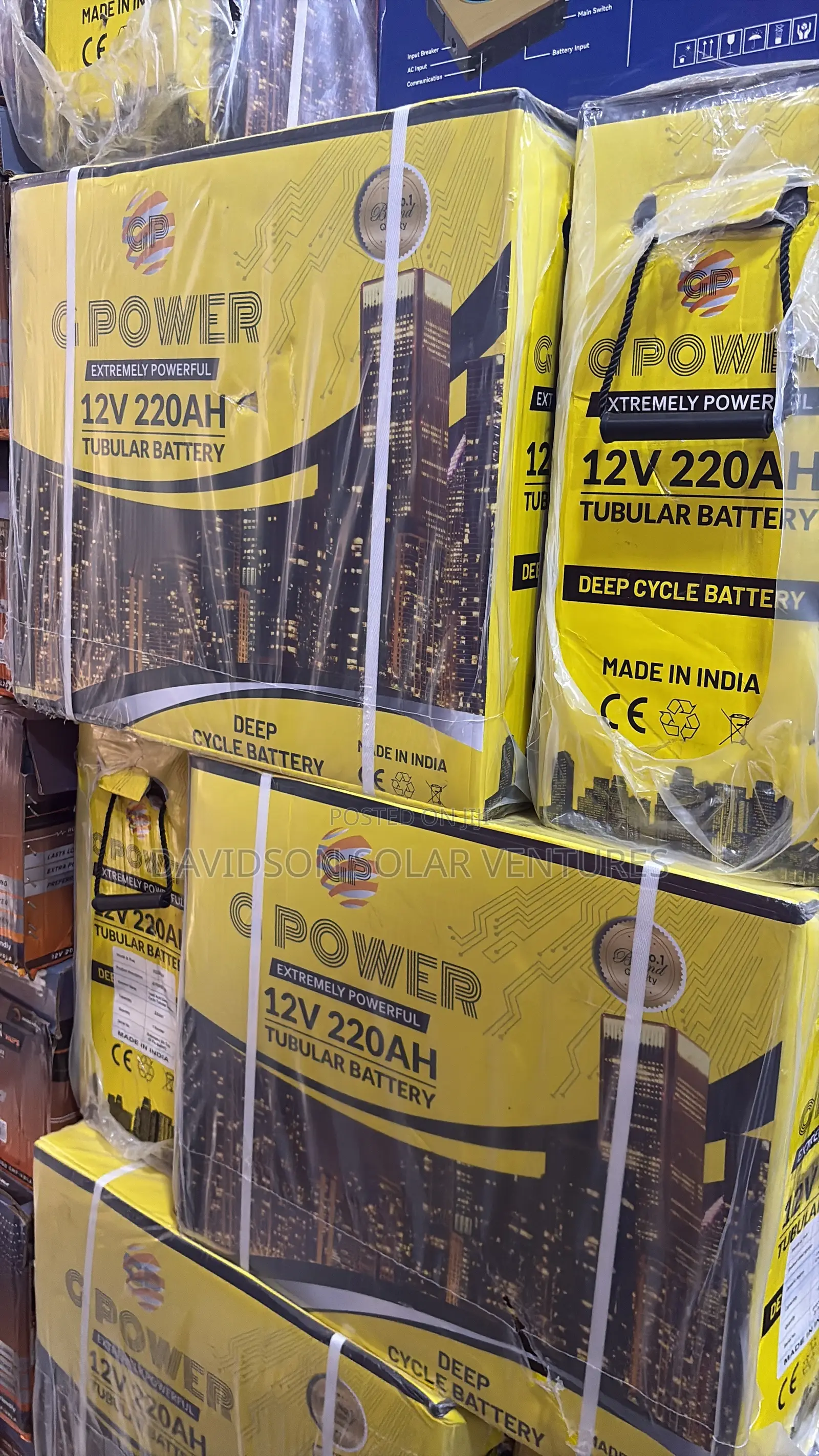 12v 220Ah G Power Tall Tubular Battery