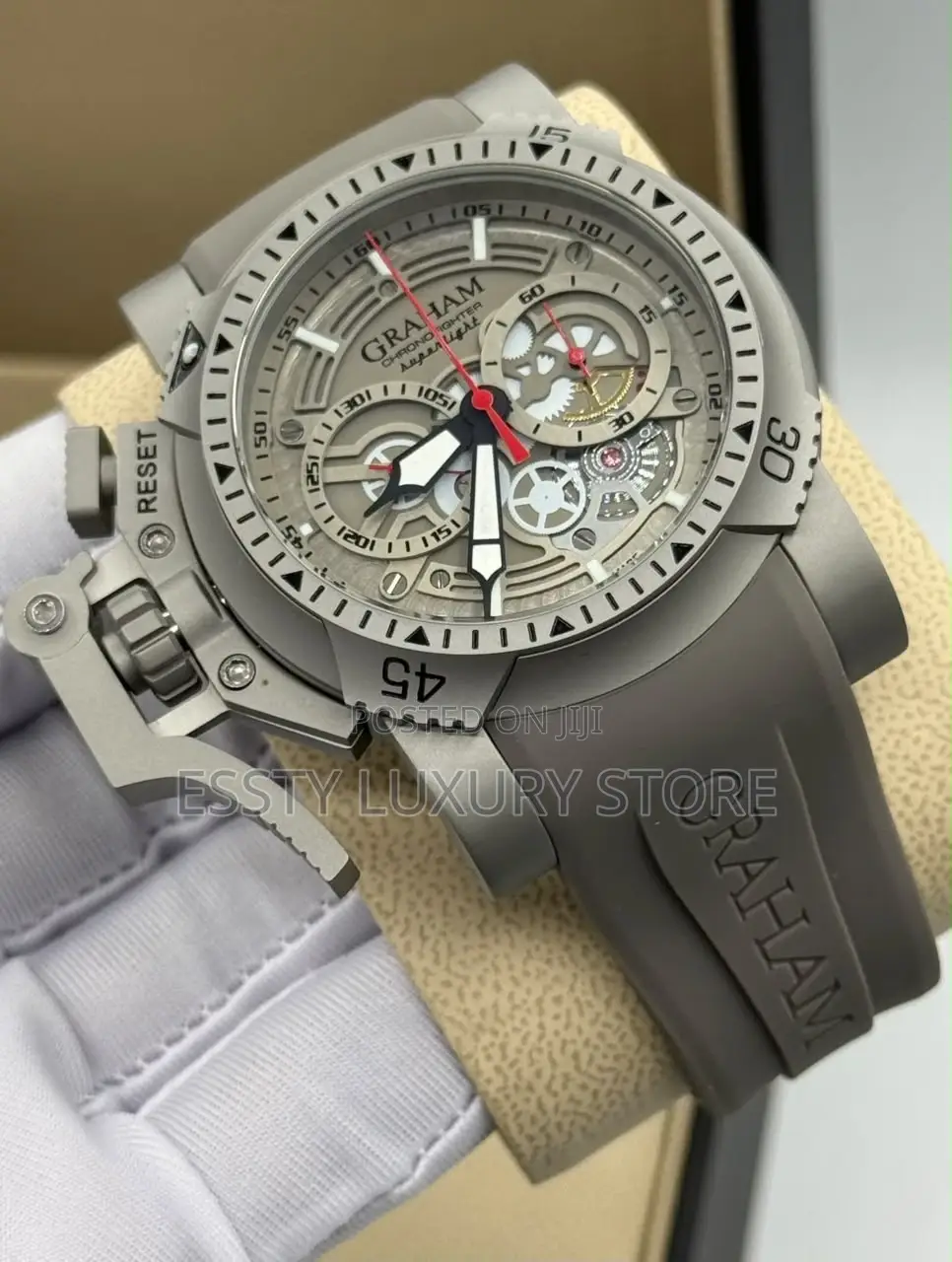 High Quality Luxury Graham Rubber Wristwatch
