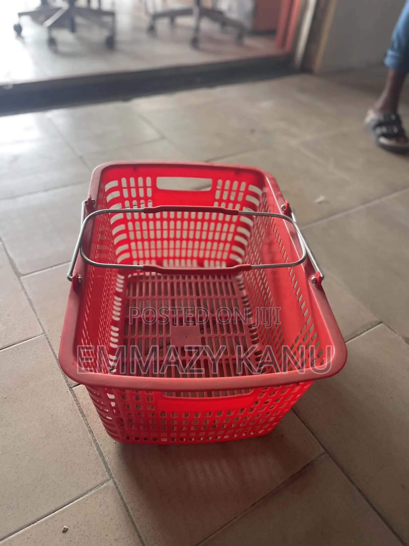 Brand New Supermarket Shopping Basket With Metal Handles