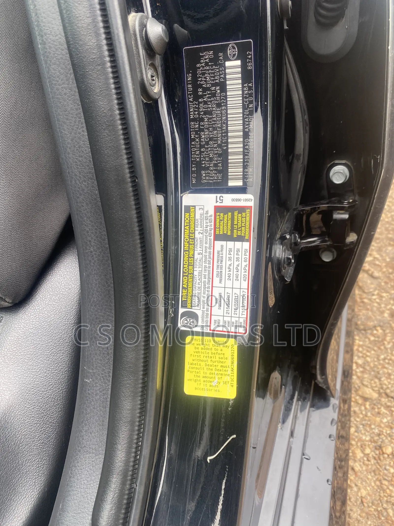Toyota Camry LE 2022 Black