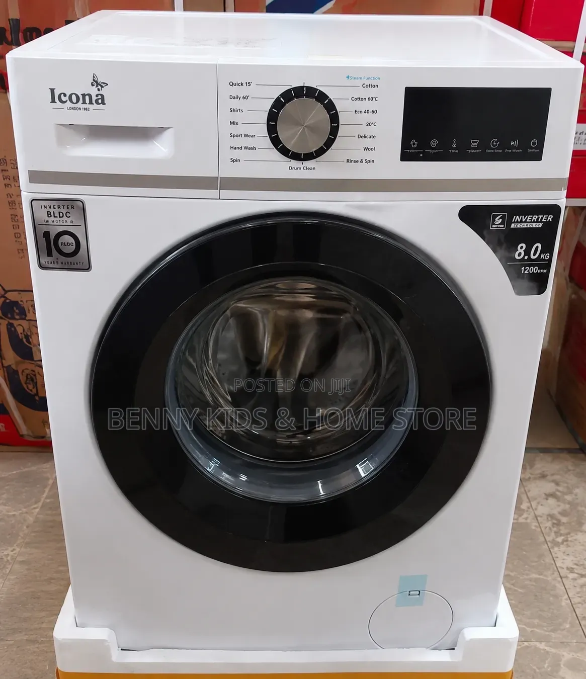 Brand New Icona 8KG Front Load Automatic Washing Machine