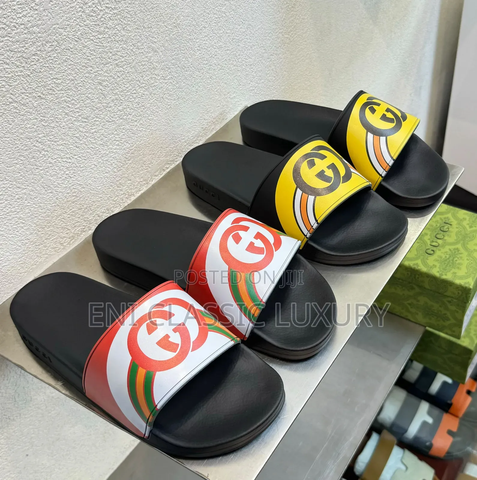 High Quality Luxury Men's Slides Gucci Best Quality Well Branded