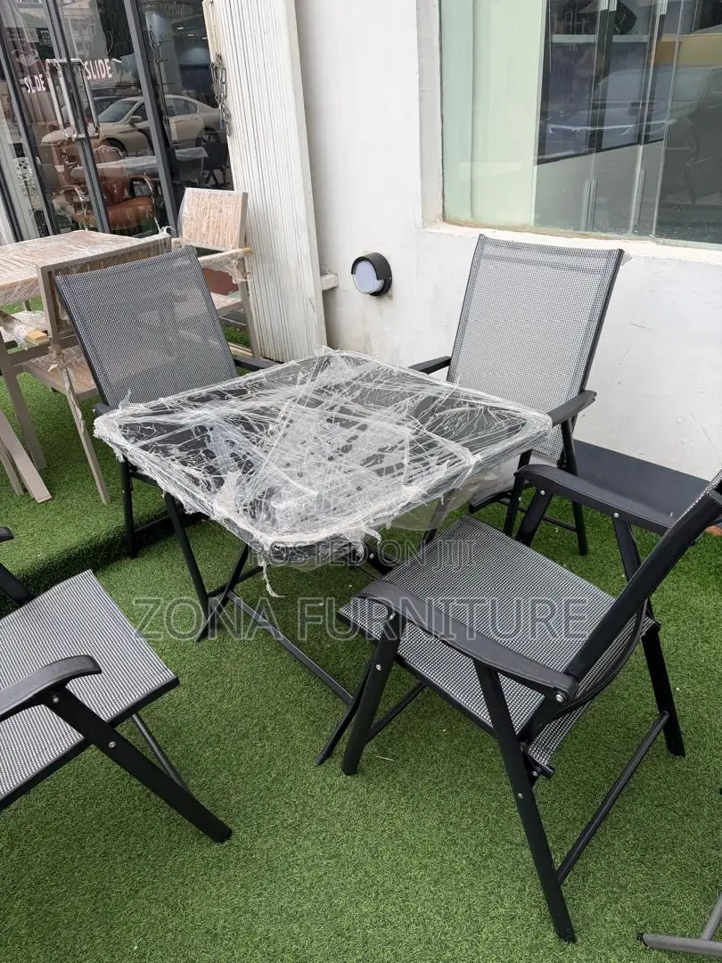Outdoor Foldable Glass Table and Chairs