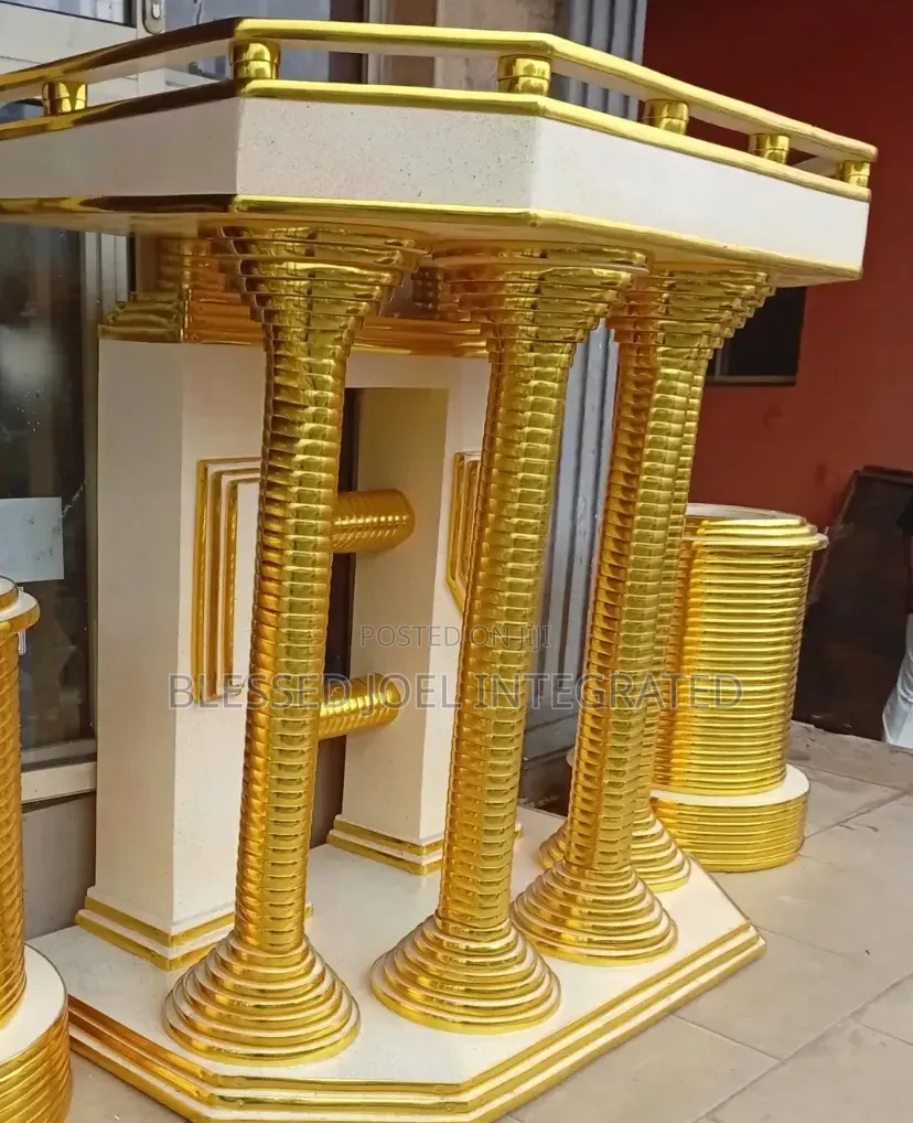 Church Pulpit With an Offering Drum