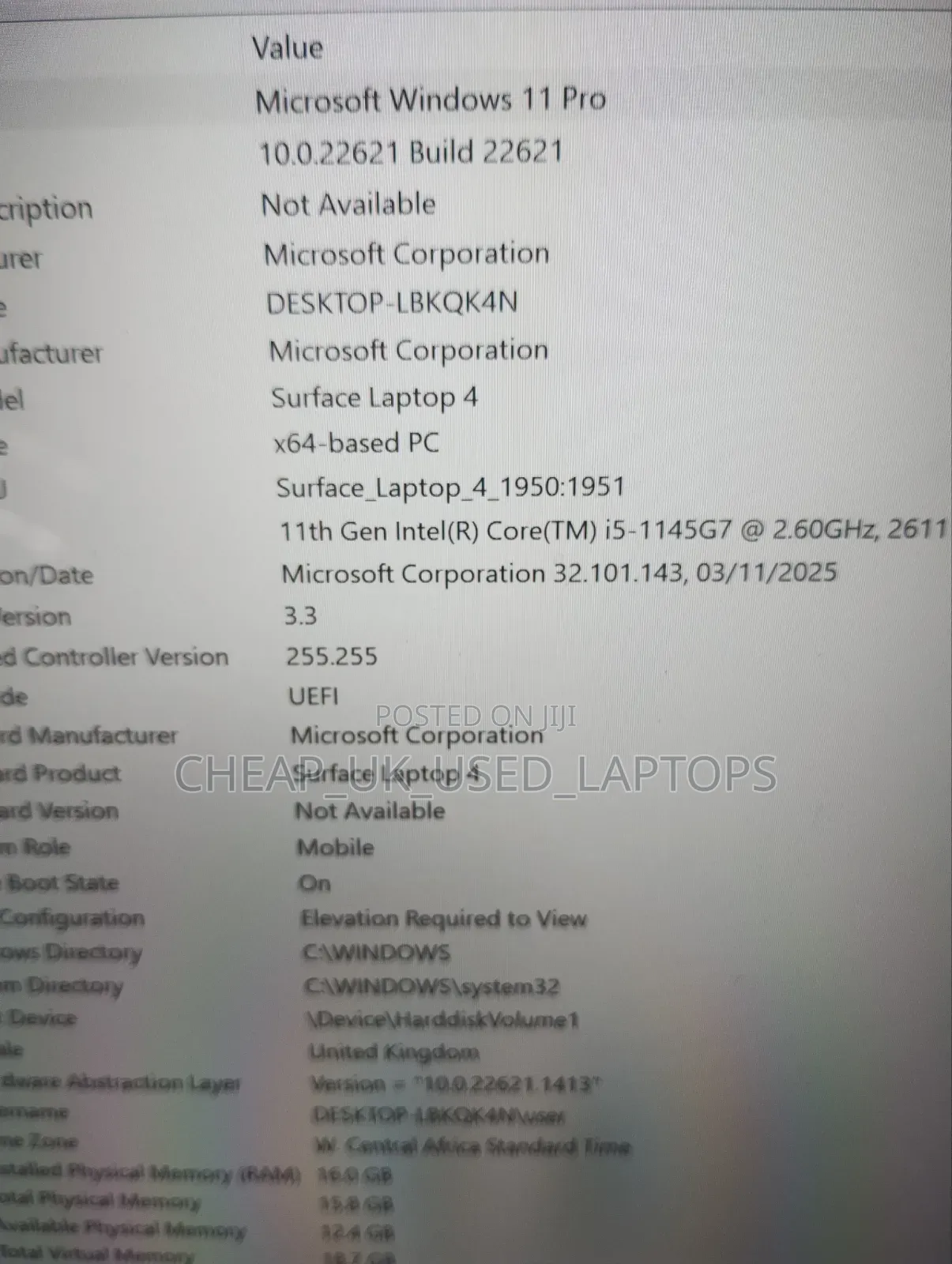 Laptop Microsoft Surface Laptop 4 16GB Intel Core i5 SSD 512GB