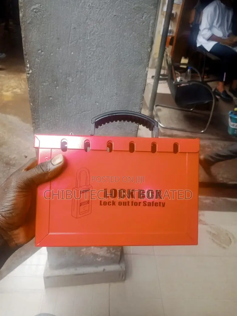 Portable Red Steel Lockout Tagout Box
