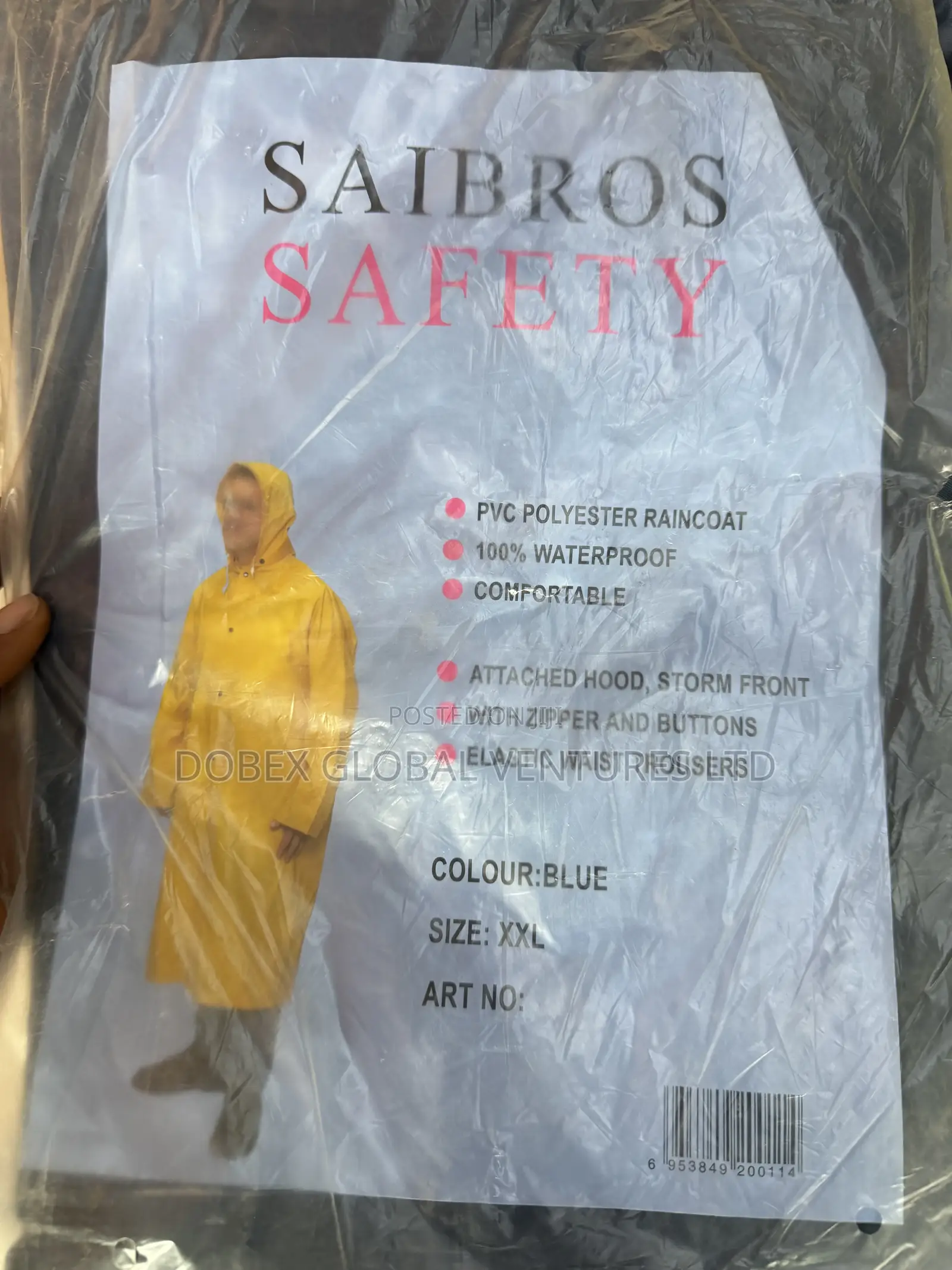 RAIN COAT (Black and Yellow)