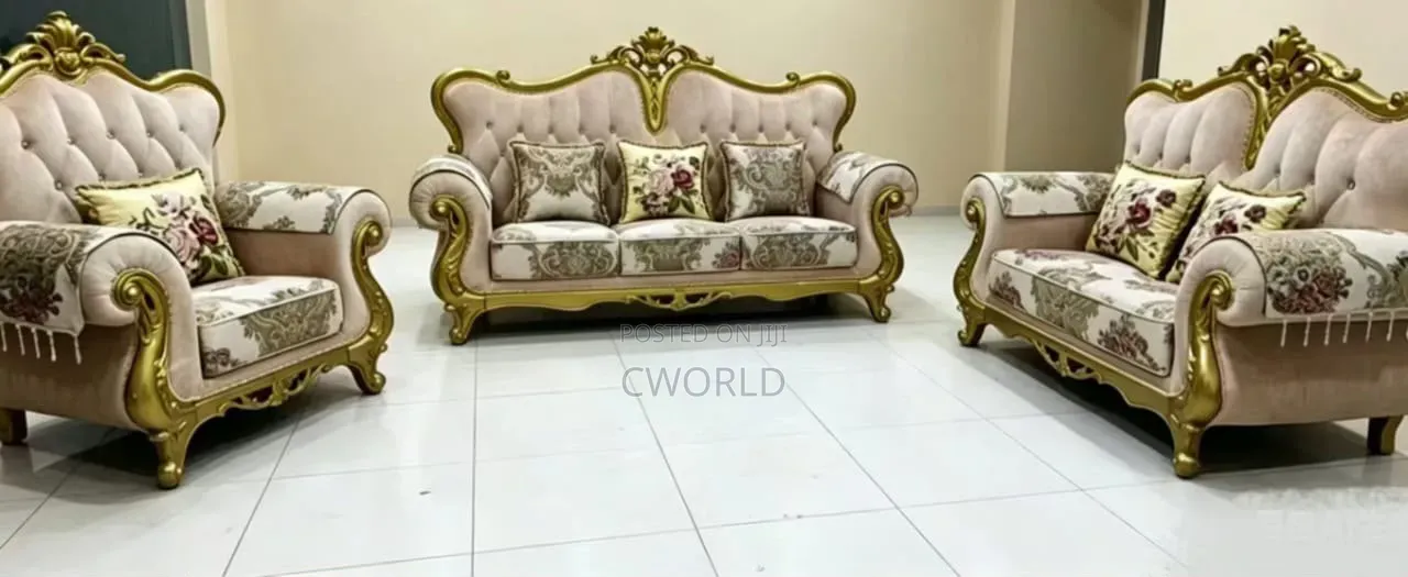 Baroque Cream Gold Royal Sofa Set - Imported