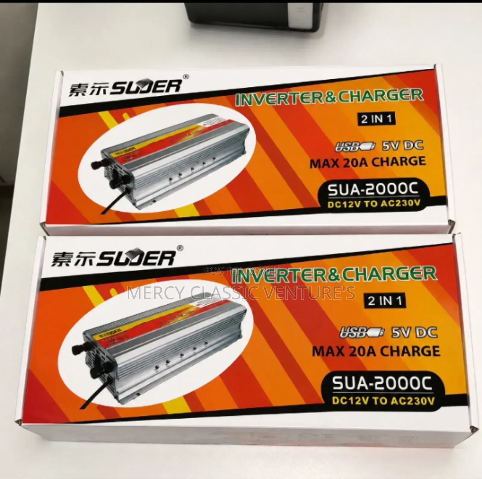 Suoer Sua-2000c 2000w 12v to 230v Power Inverter 20a Battery Charger