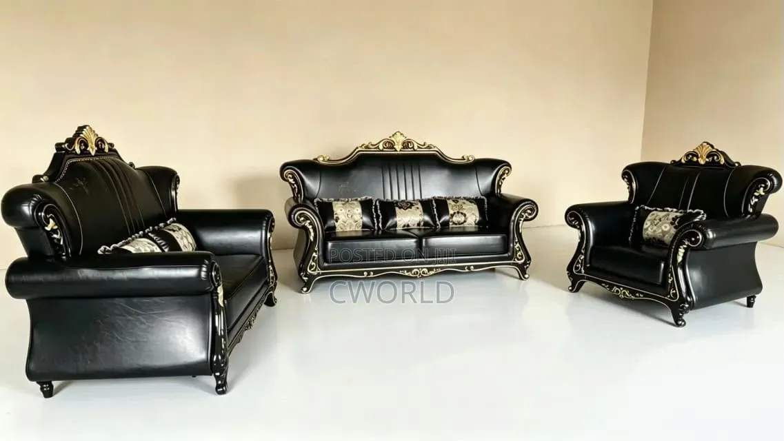 Black Gold Imperial Baroque Sofa Set - Imported