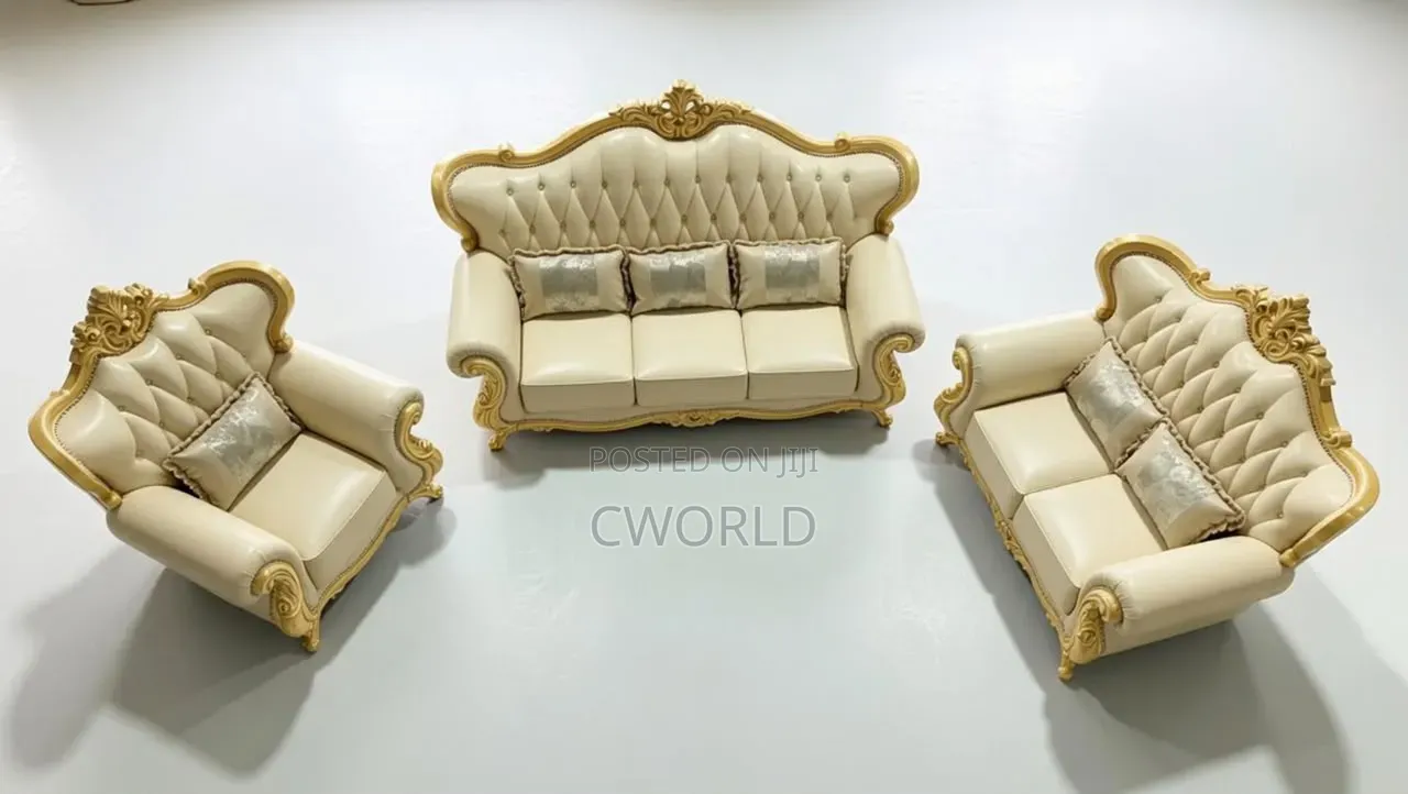 Ivory Gold Royal Baroque Sofa Set - Imported
