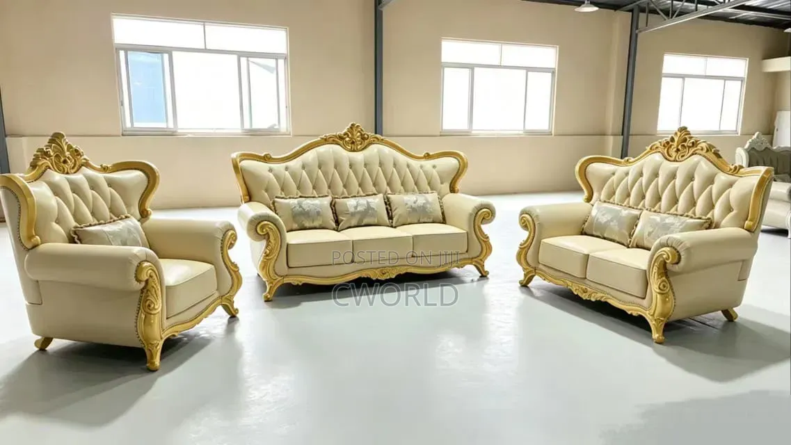Ivory Gold Royal Baroque Sofa Set - Imported
