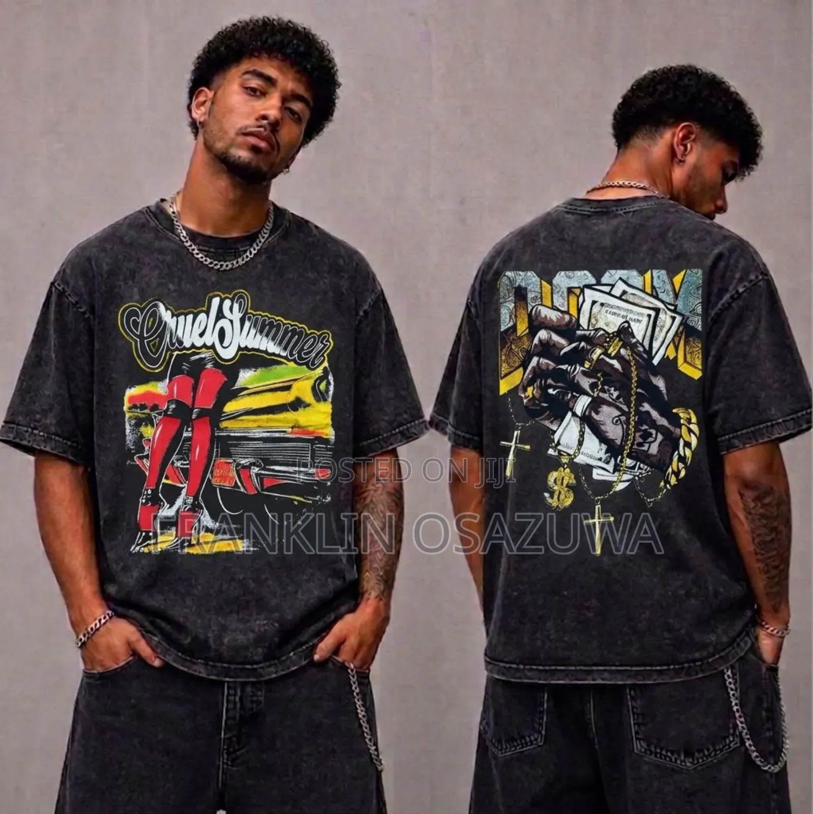 Men's Premium Oversized Vintage Washed Graphic T-Shirt –Streetwear