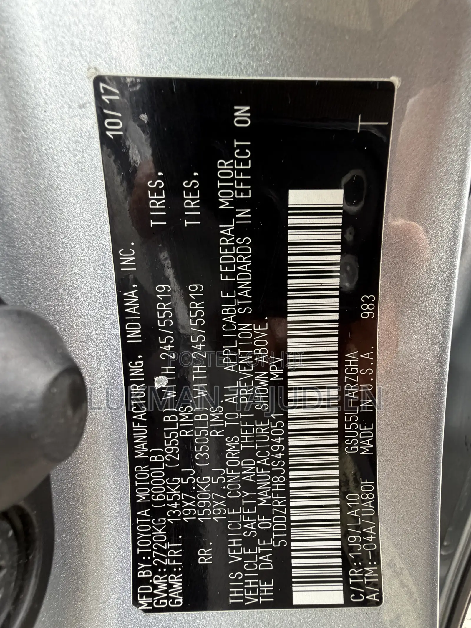 Toyota Highlander Limited Platinum 4x4 V6 (3.5L 6cyl 8A) 2018 Silver
