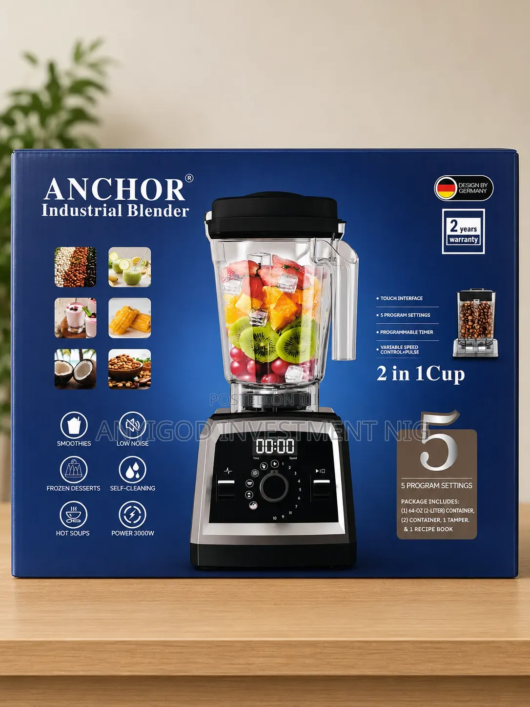 Anchor Professional High Power Blender 3000watts 100%cooper